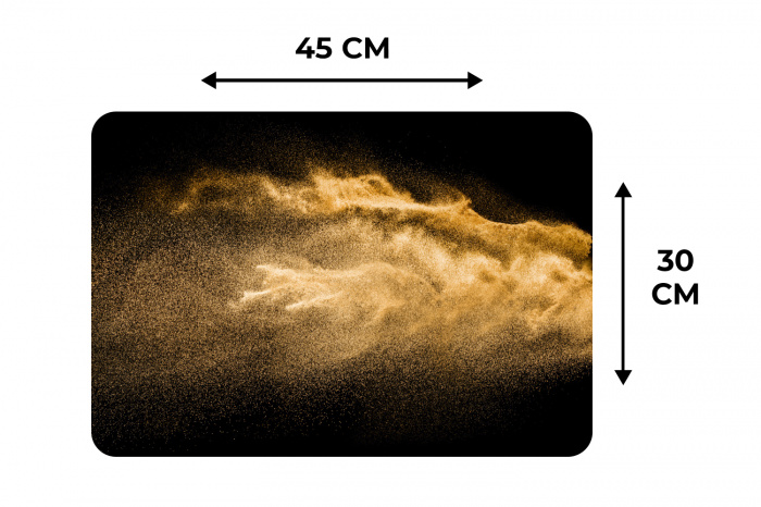 Gouden Zandstorm Placemat vinyl groot -specs