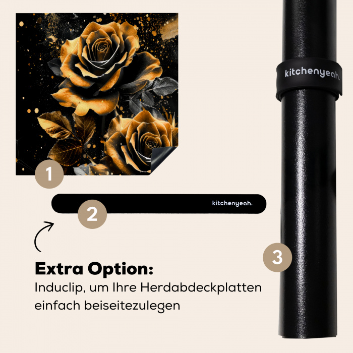 Sterrenstof over Rozen Inductie beschermer vinyl 3mm middel -zzzzzzz-induclip_DE