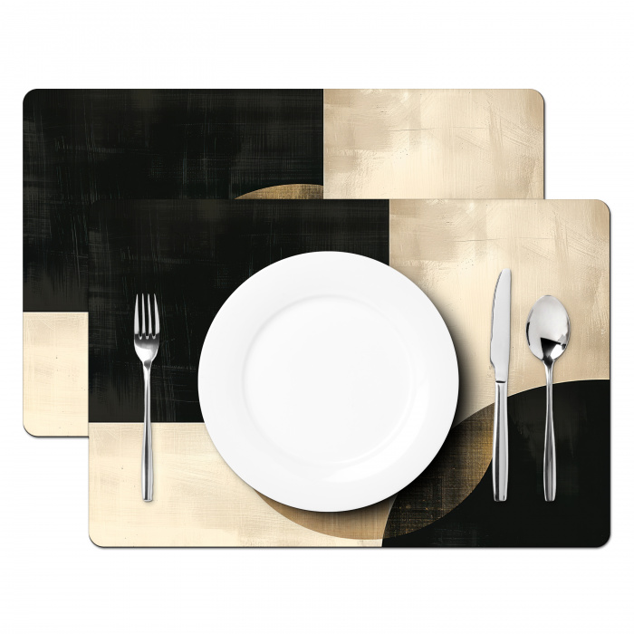 Contrasten in Cirkel en Vierkant Placemat vinyl groot -zzsfeer2_Kitchenyeah-website
