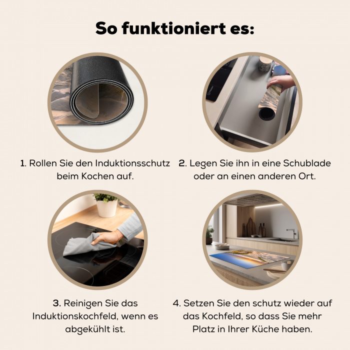 Zachte Zonsopkomst over Duinlandschap Inductie beschermer vinyl 3mm klein -tsfeer9_DE