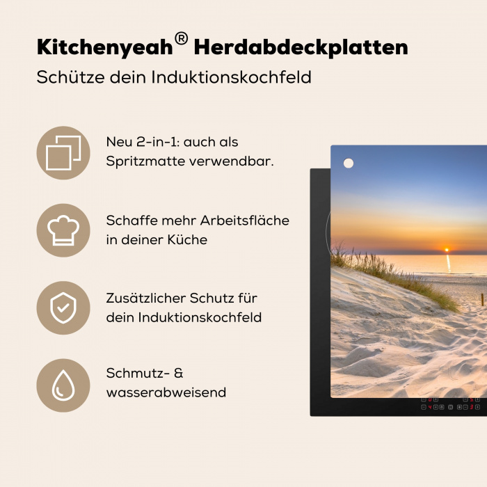 Zachte Zonsopkomst over Duinlandschap Inductie beschermer vinyl 3mm klein -zzzzzzusp-haakje_DE
