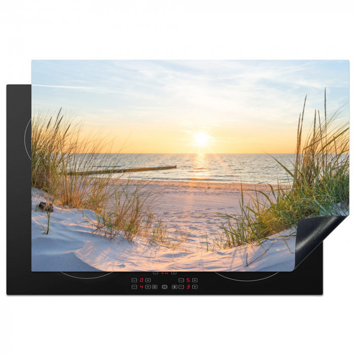 Strandzonsondergang met Helmgras Inductie beschermer vinyl 3mm klein -3d