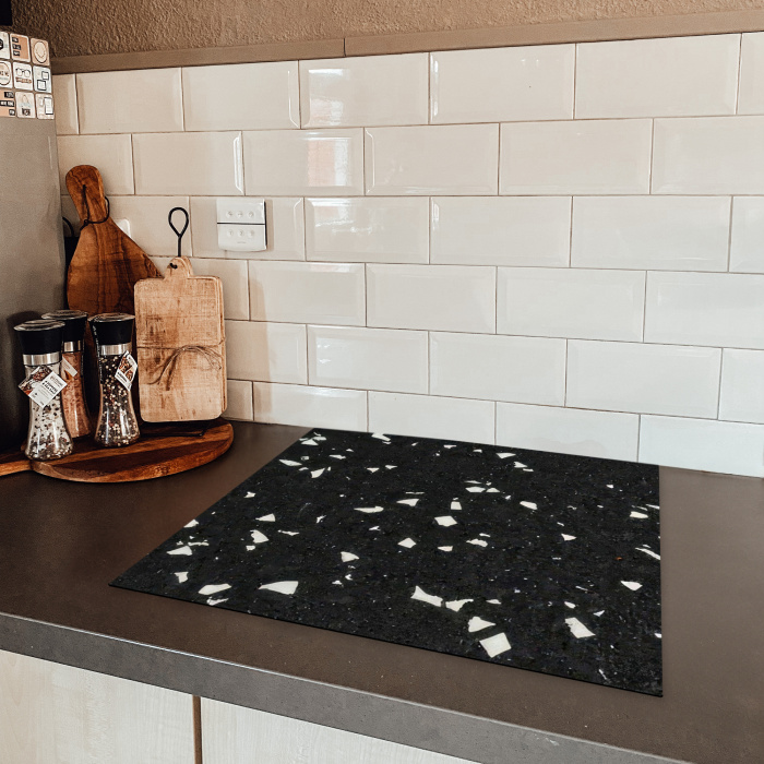Abstract Mozaïek van Terrazzo Inductie beschermer vinyl 3mm middel -sfeer3