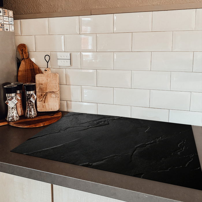 Zwart - Steen - Beton Inductie beschermer vinyl 3mm klein -sfeer3