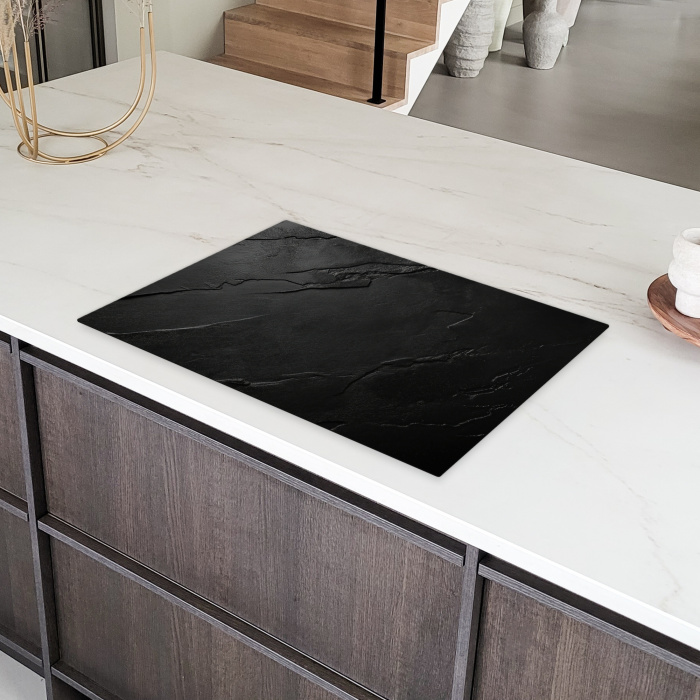 Zwart - Steen - Beton Inductie beschermer vinyl 3mm klein -sfeer8