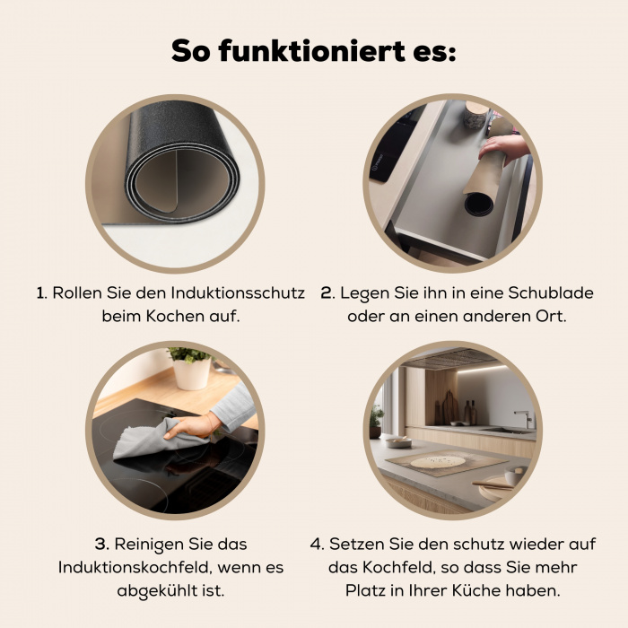 Vogel - Beige - Japandi Inductie beschermer vinyl 3mm middel -tsfeer9_DE