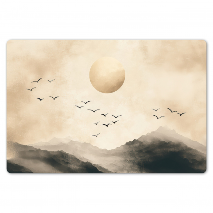 Landschap - Japandi - vogel Placemat vinyl groot -zzsfeer1_Kitchenyeah-website