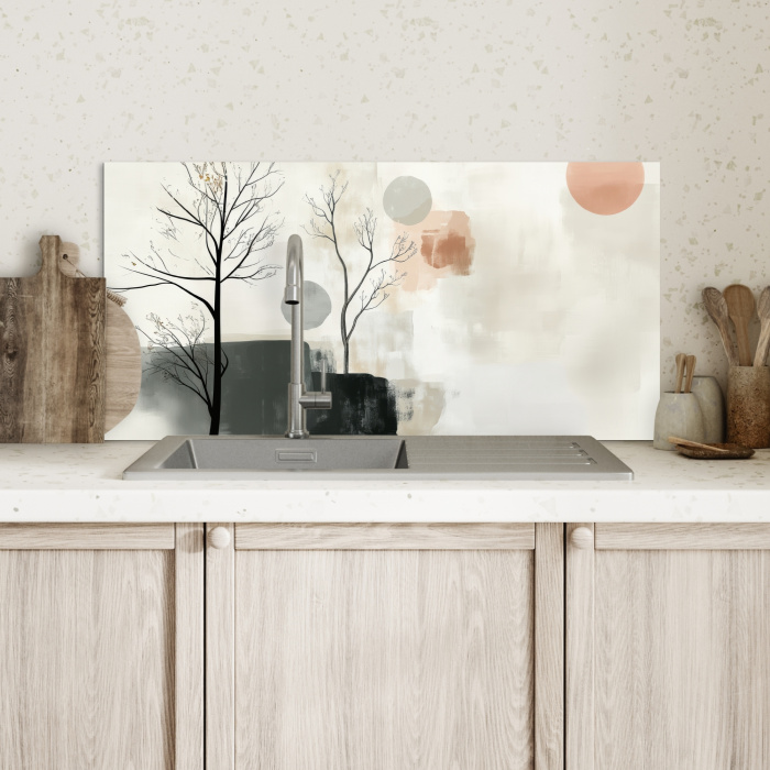 Wabi sabi - Beige - Plant Spatscherm Aluminium klein -sfeer2