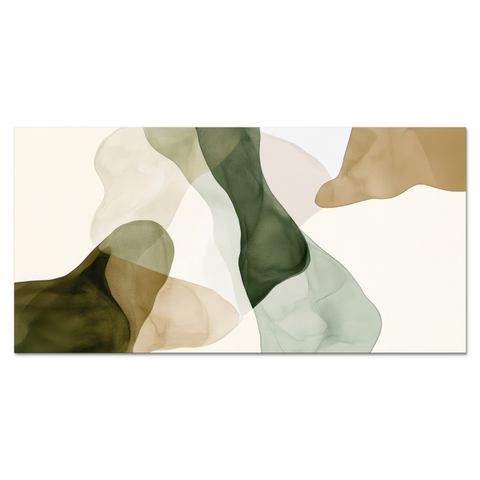 Japandi - Abstract - Groen Spatscherm Aluminium klein -3d_volledig