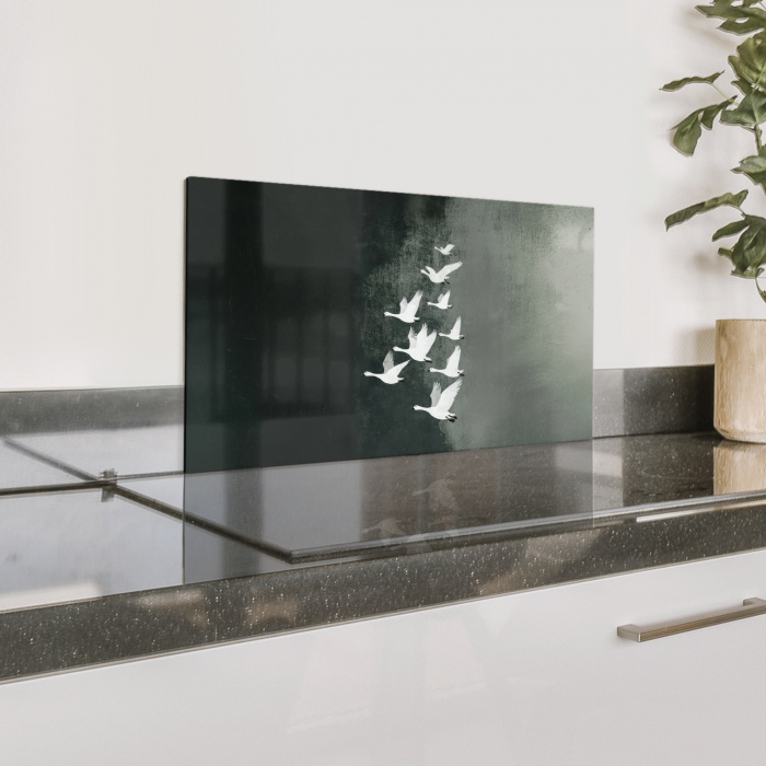 Vogel - Japandi - Groen Spatscherm Aluminium klein -zzproduct_nieuw