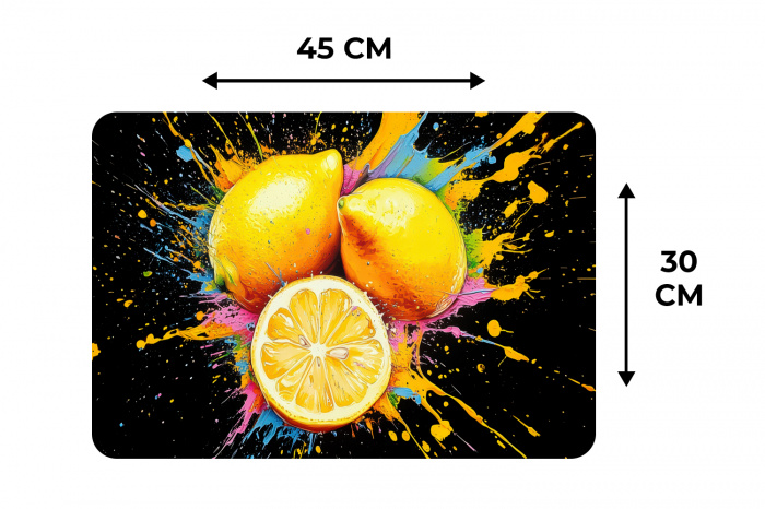 Citroen - Graffiti - Kleurrijk - Verf - Modern Placemat vinyl groot -specs