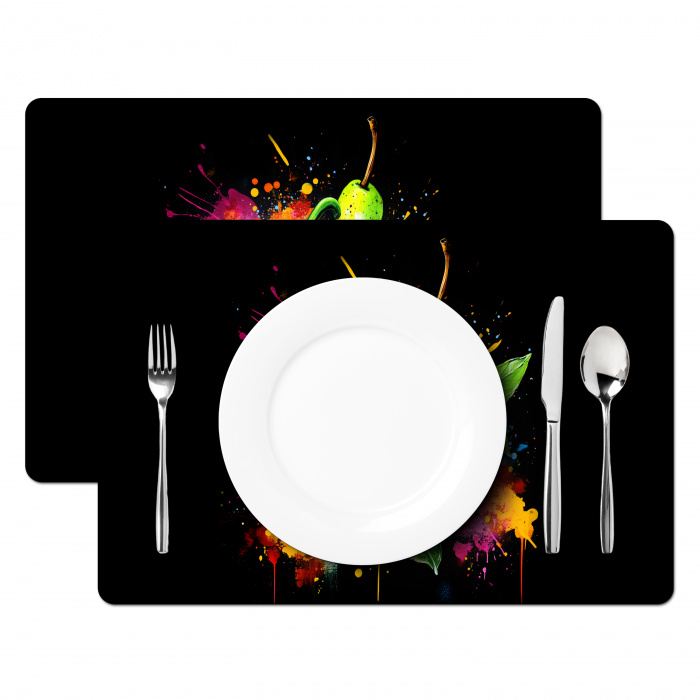 Paprika - Peer - Citroen - Graffiti - Verf - Abstract Placemat vinyl groot -zzsfeer2_Kitchenyeah-website