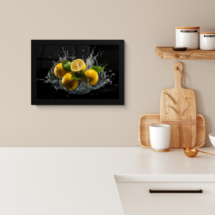 Citroen - Fruit - Geel - Zwart KitchenYeah - Keuken - Fotolijst klein -sfeer1