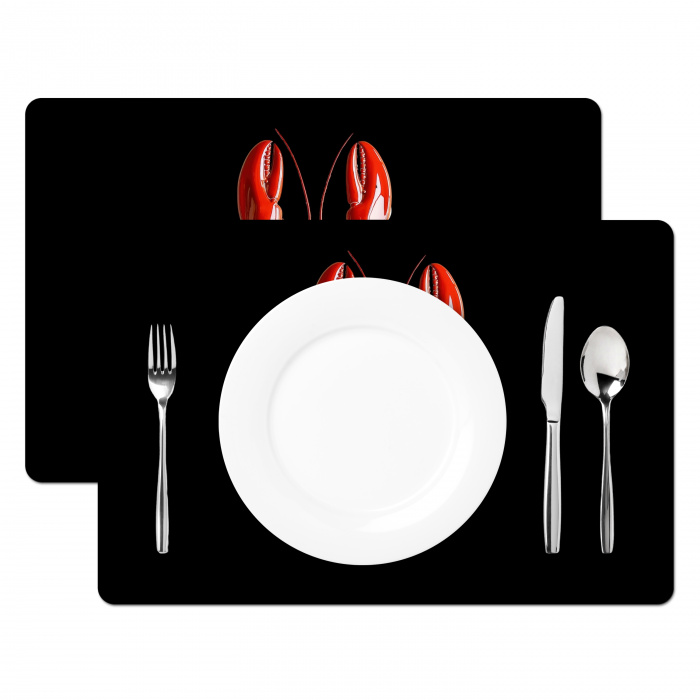Kreeft - Glossier Rood - Zwart Placemat vinyl groot -zzsfeer2_Kitchenyeah-website
