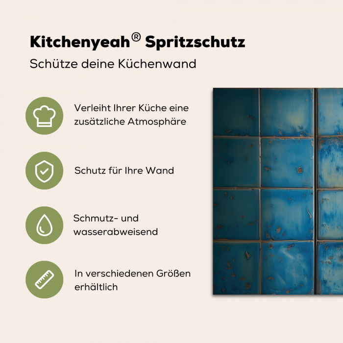 Kreeft - Geel - Blauw - Tegels Spatscherm Aluminium klein -zdetails_DE