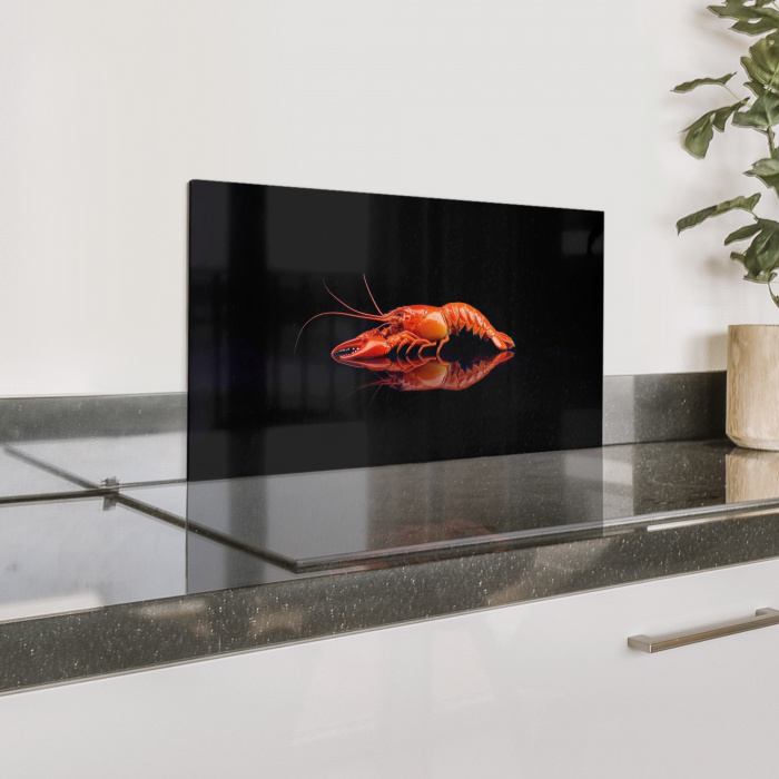 Kreeft - Oranje - Zwart - Opvallend Spatscherm Aluminium klein -zzproduct_nieuw