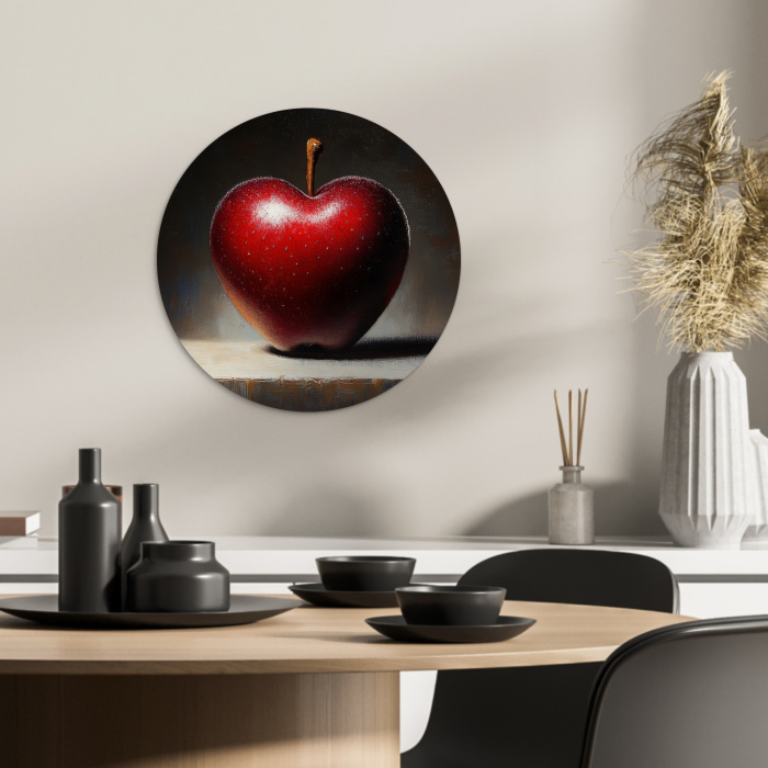 Apple - Hart - Rood KitchenYeah - Keuken - Wandcirkel Forex klein -sfeer2