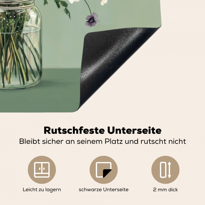 Bloemen - Vaas - Kaartje Inductie beschermer vinyl 3mm klein -tsfeer4_DE