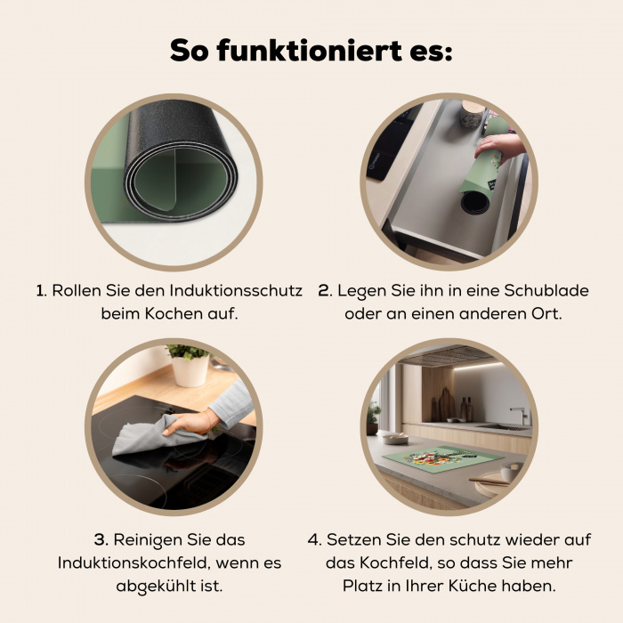 Bloemen - Vaas - Kaartje Inductie beschermer vinyl 3mm klein -tsfeer9_DE