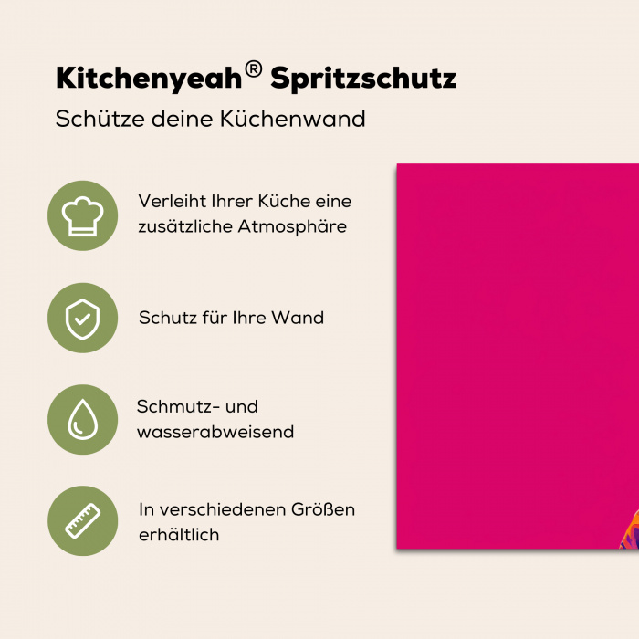 Lama - Kimono - Bloemenkrans - Felroze Spatscherm Aluminium klein -zdetails_DE