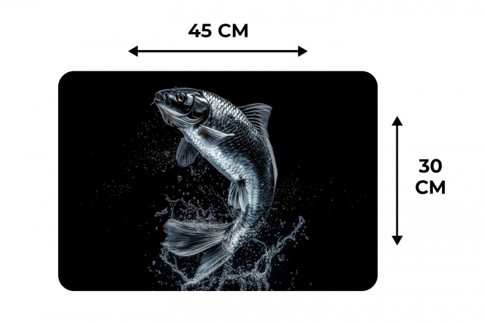 Vis - Koi - Zwart - Water Placemat vinyl groot -specs