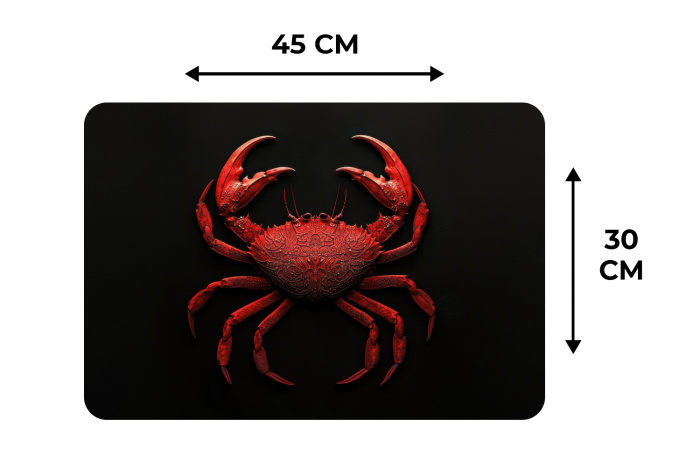 Krab - Rood - Vissen - Schaaldieren Placemat vinyl groot -specs