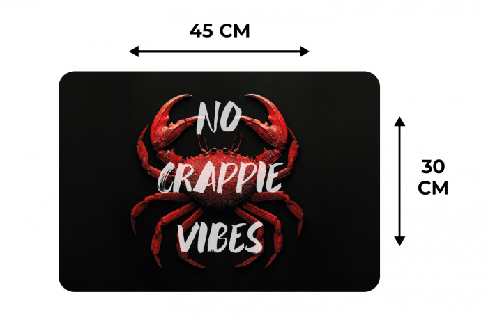 Krab - Rood - Tekst - Zwart Placemat vinyl groot -specs
