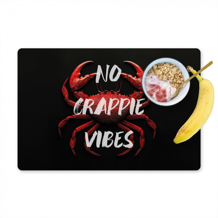 Krab - Rood - Tekst - Zwart Placemat vinyl groot -zzzproduct_Kitchenyeah-website