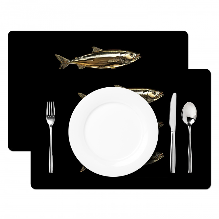 Vissen - Goud - Zwart Placemat vinyl groot -zzsfeer2_Kitchenyeah-website