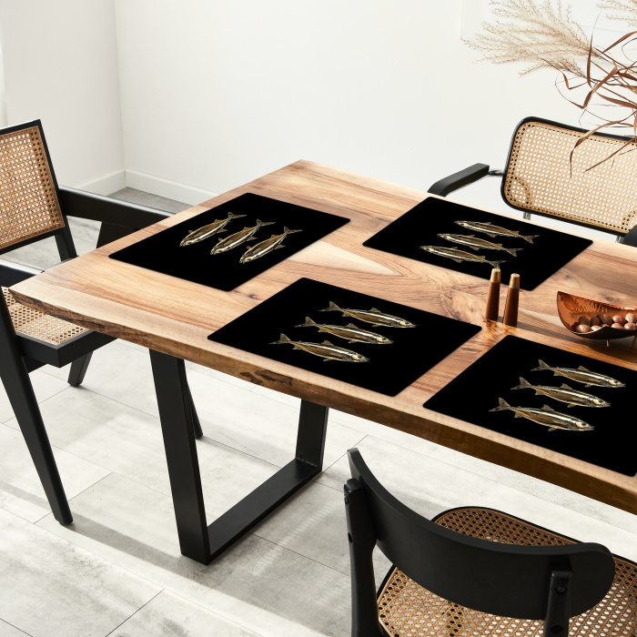 Vissen - Goud - Zwart Placemat vinyl groot -zzsfeer4_Kitchenyeah-website