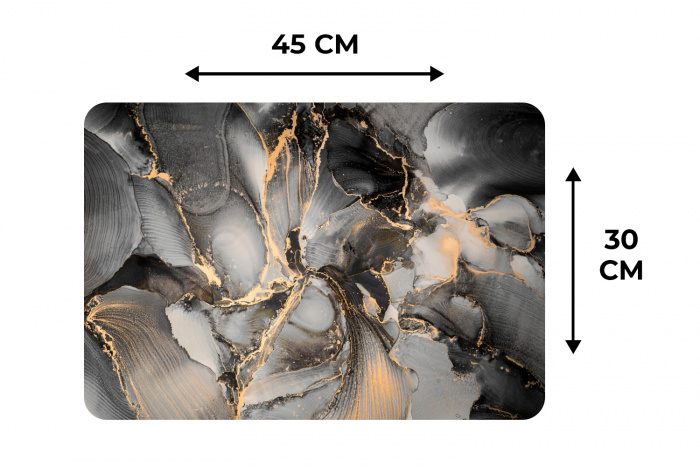Verstrengelde Gouden Rivieren Placemat vinyl groot -specs