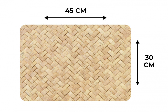 Gevlochten Riet Textuur Placemat vinyl groot -specs