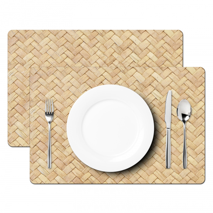 Gevlochten Riet Textuur Placemat vinyl groot -zzsfeer2_Kitchenyeah-website