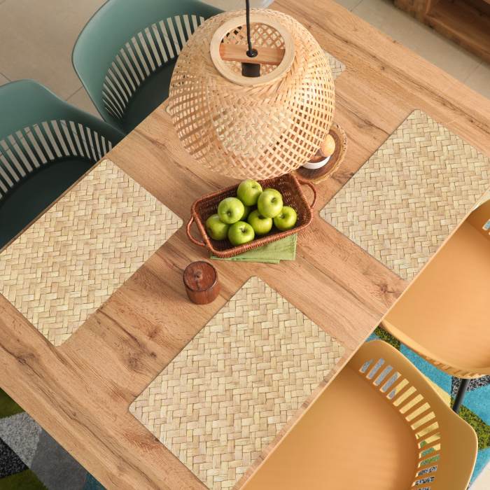 Gevlochten Riet Textuur Placemat vinyl groot -zzsfeer5_Kitchenyeah-website