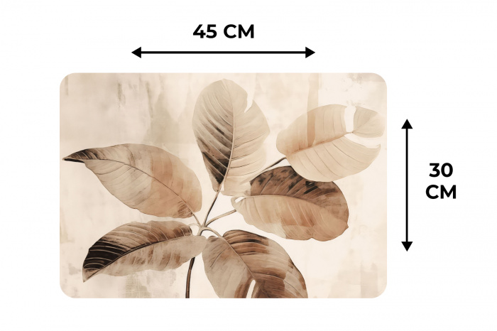 Sepia Bladtinten Placemat vinyl groot -specs