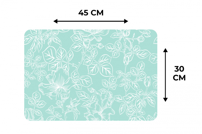 Mintgroene Botanische Ets Placemat vinyl groot -specs