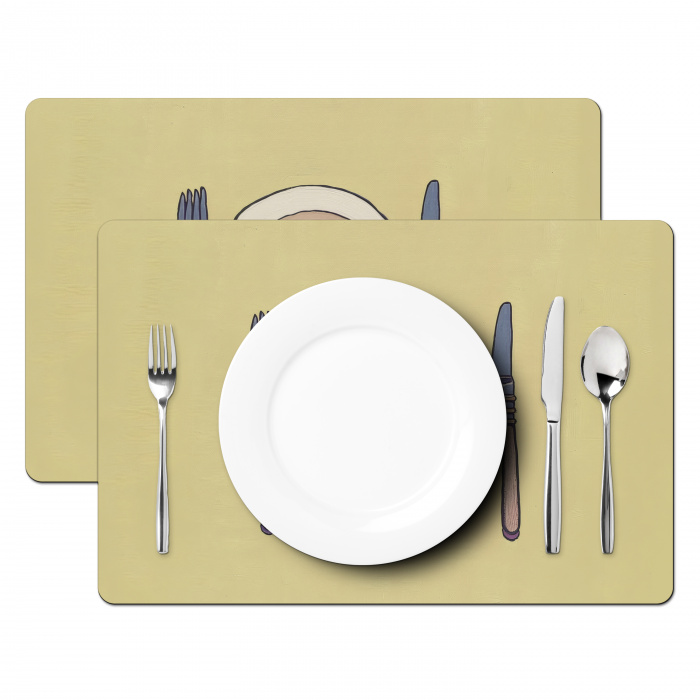 Illustratie - Bord - Bestek - Beige Placemat vinyl groot -zzsfeer2_Kitchenyeah-website