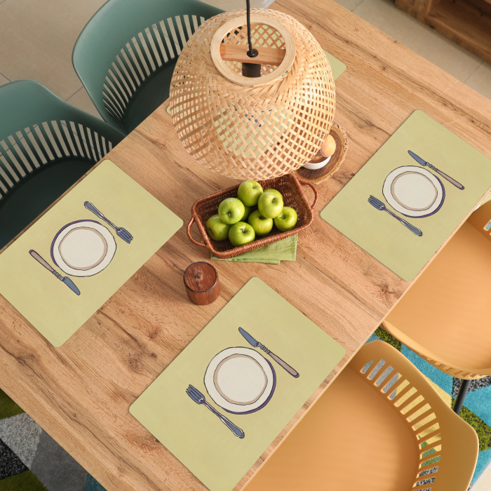 Illustratie - Bord - Bestek - Beige Placemat vinyl groot -zzsfeer5_Kitchenyeah-website