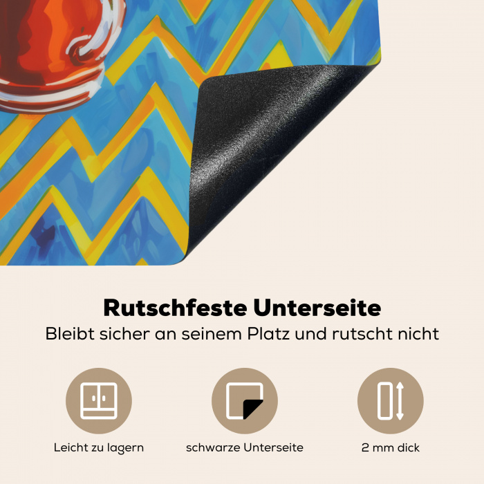 Mok - Koffie - Zigzag - Slagroom Inductie beschermer vinyl 3mm middel -tsfeer4_DE