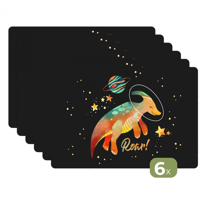 Quotes - 'Roar' - Dinosaurus - Spreuken - Kids - Jongens - Meisjes - Kinderen Placemat vinyl groot -zzsfeer3_Kitchenyeah-website