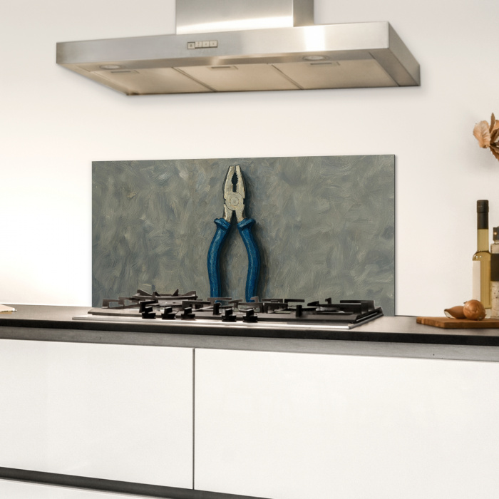 Tang - Schilderij - Textuur - Verf Spatscherm Aluminium klein -sfeer4