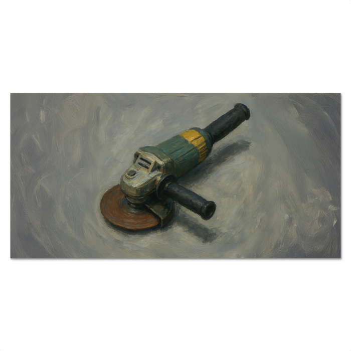 Haakse slijper - Schilderij - Gereedschap Spatscherm Aluminium klein -3d_volledig