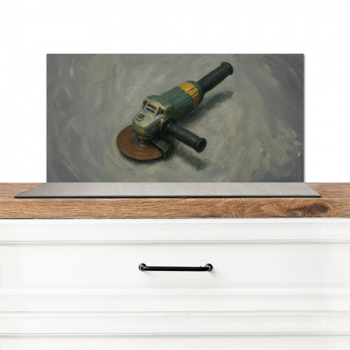 Haakse slijper - Schilderij - Gereedschap Spatscherm Aluminium klein -3d_zonderpan