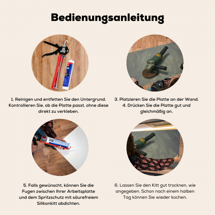 Haakse slijper - Schilderij - Gereedschap Spatscherm Aluminium klein -zgebruik_DE