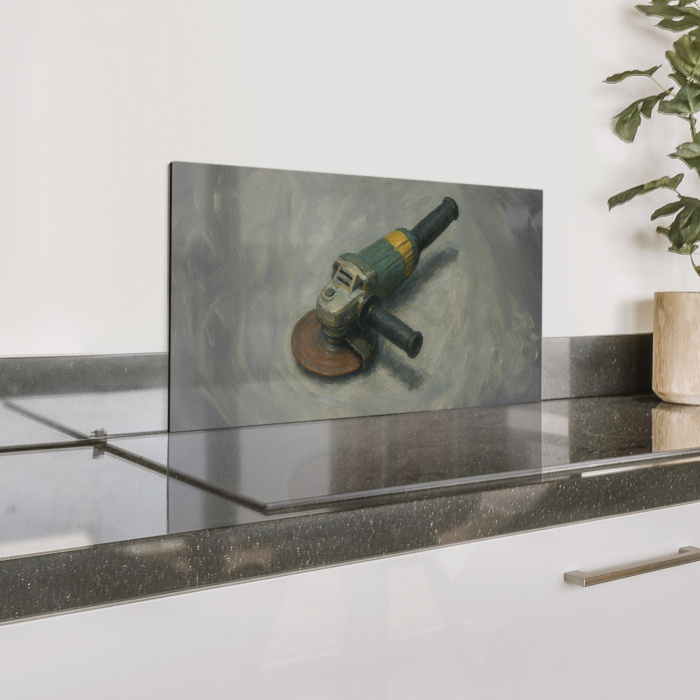 Haakse slijper - Schilderij - Gereedschap Spatscherm Aluminium klein -zzproduct_nieuw