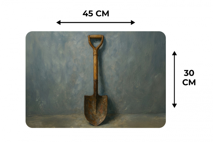 Schep - Gereedschap - Schilderij Placemat vinyl groot -specs