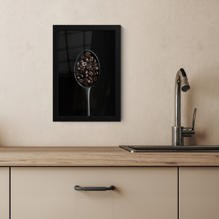 Koffiebonen - Lepel - Zwart KitchenYeah - Keuken - Fotolijst klein -sfeer2