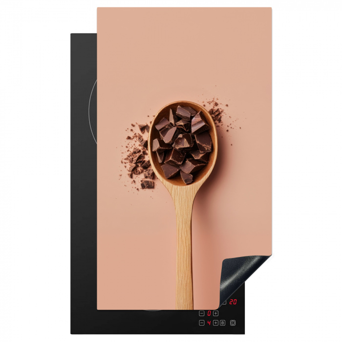 Chocola - Hout - Lepel Inductie beschermer vinyl 3mm middel -3d