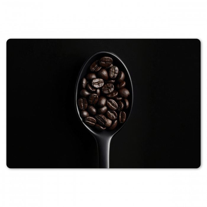 Koffiebonen - Lepel - Zwart Placemat vinyl groot -zzsfeer1_Kitchenyeah-website