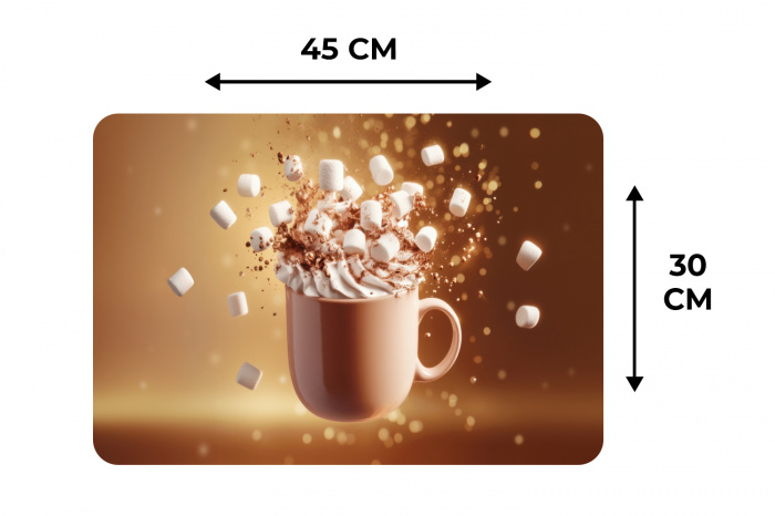 Chocomelk - Drinken - Warm - Bruin Placemat vinyl groot -specs